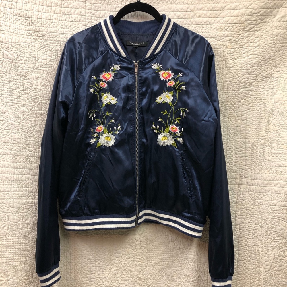 Romeo & Juliet Couture Navy Bomber Jacket Large